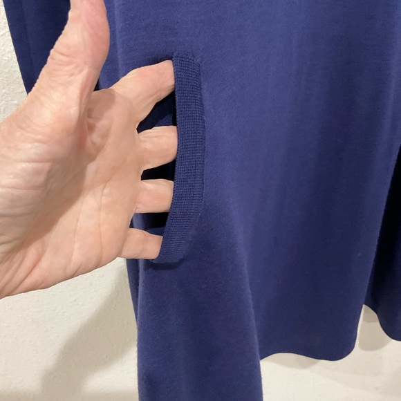 Vintage Liz Claiborne Wool Blend Dress Button Up Blue Sweater Back Pleat… - Picture 2 of 15